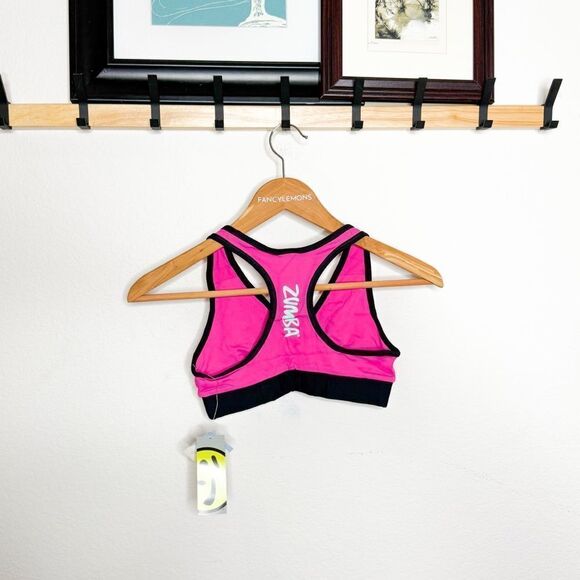 Zumba Flash V-Bra Top in Berry Pink & Black – Small & XS – New with Tags! - Picture 2 of 11